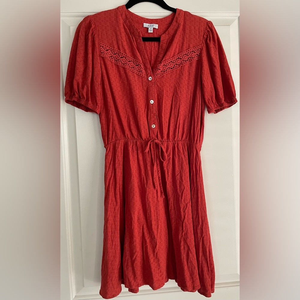 AUW Orange Textured Dress
